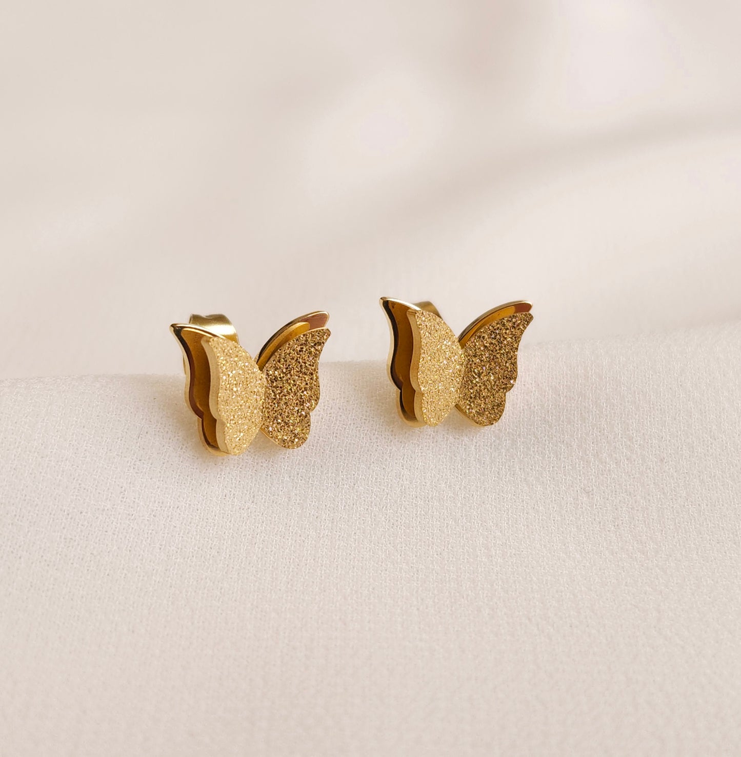 Sparkling Butterfly Stud Earrings