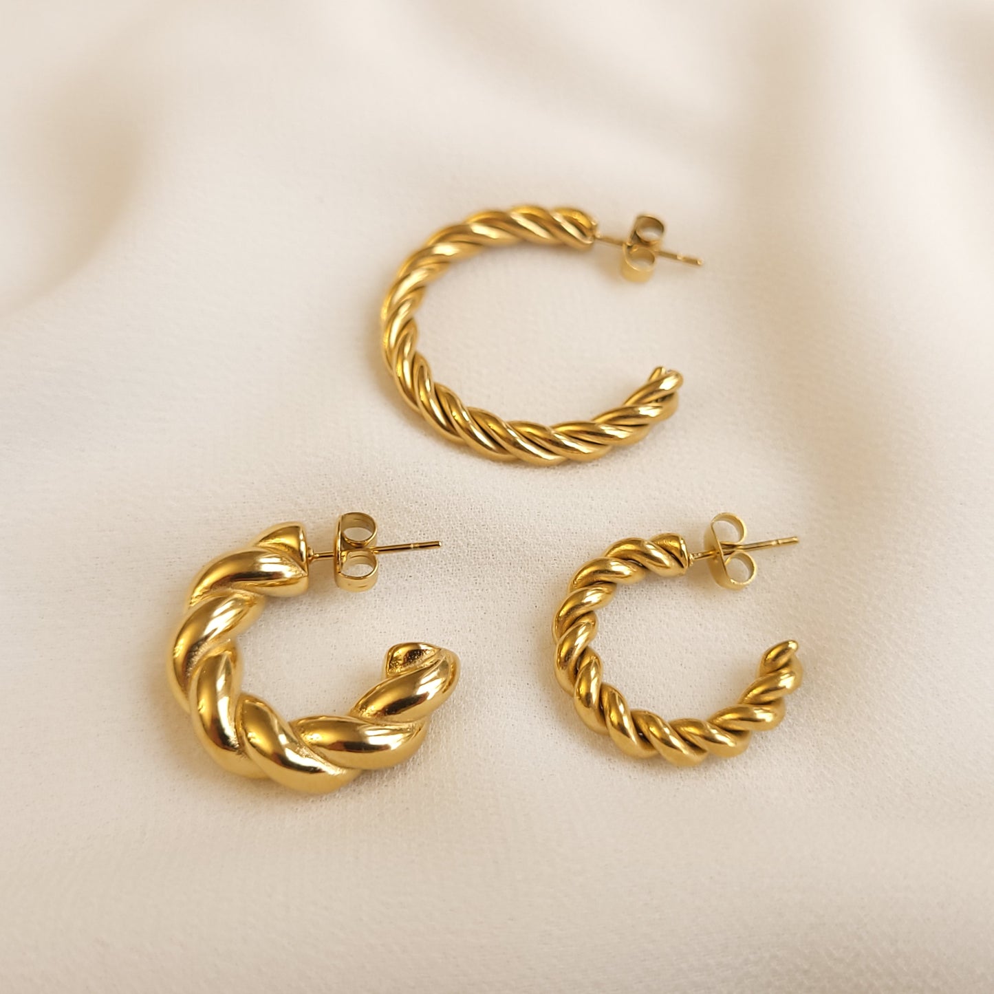 Large Twist Hoop Earrings