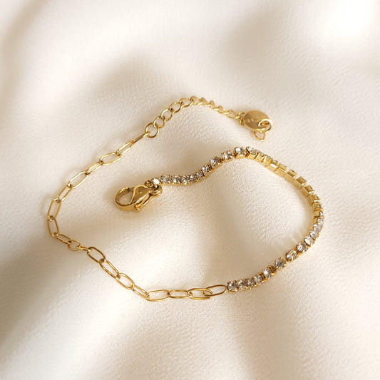 Dainty Link and Zirconia Bracelet