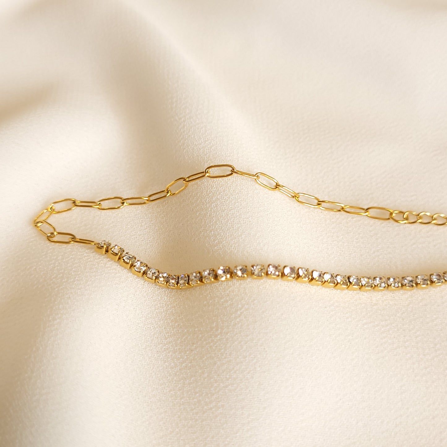 Dainty Link and Zirconia Bracelet