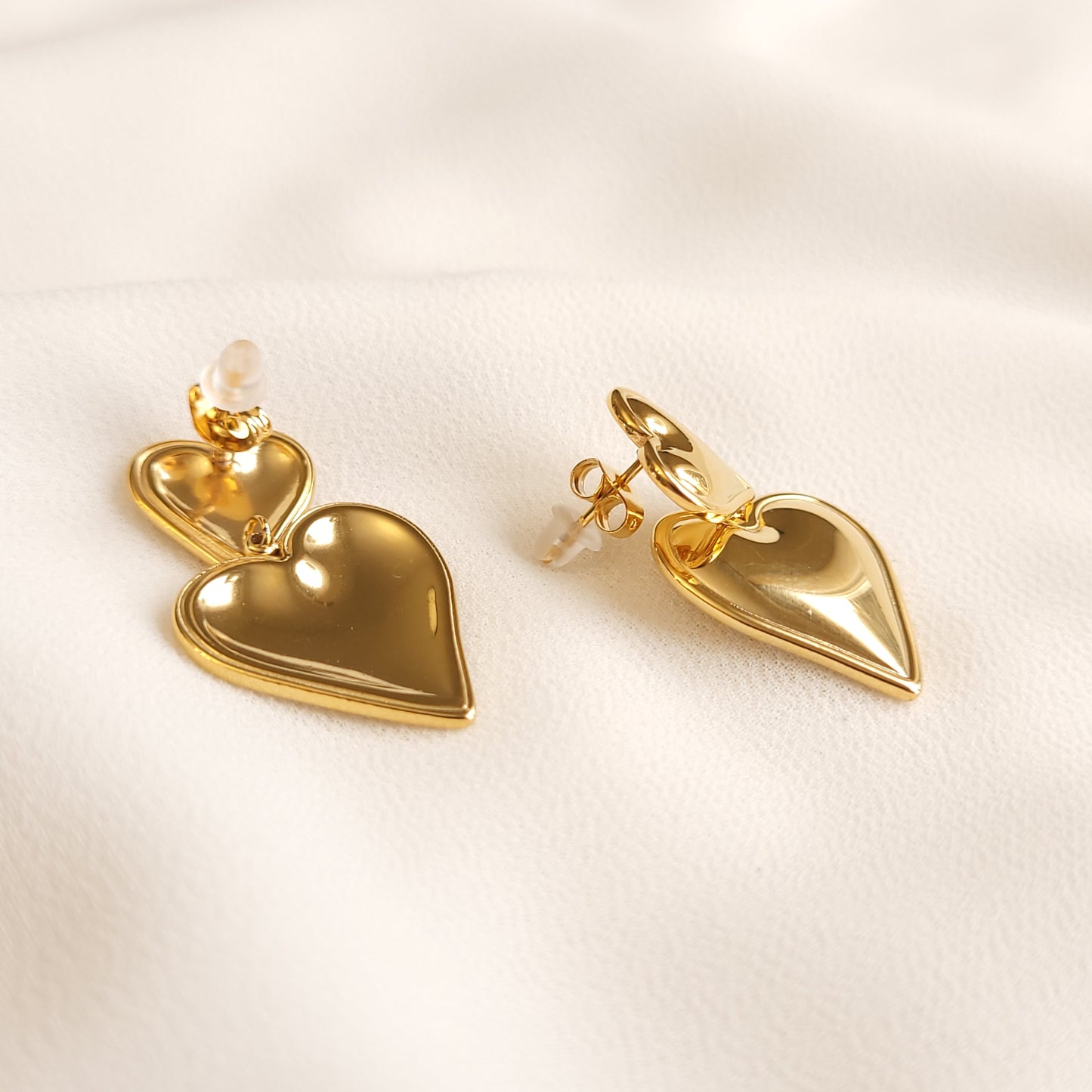 Double Heart Bold Earrings