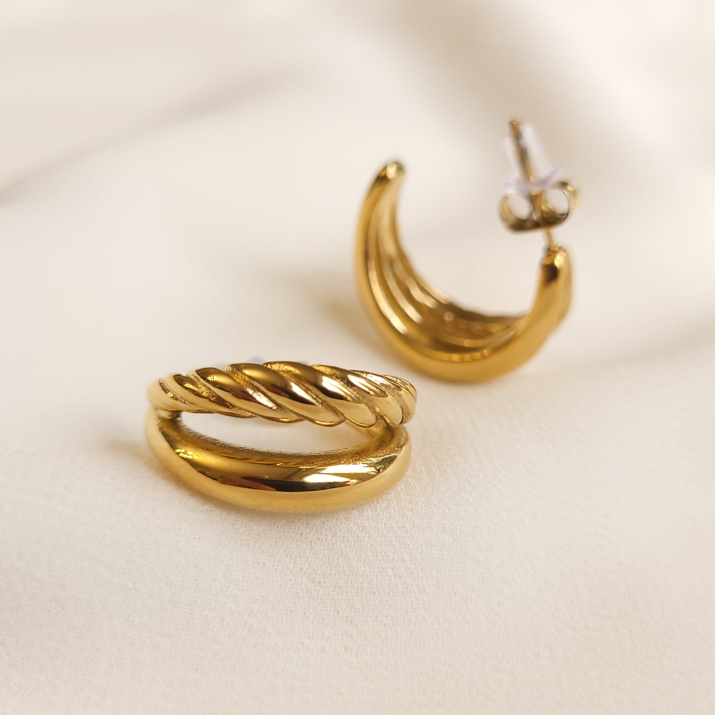 Bold Double Crescent Earrings