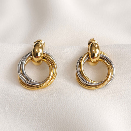 Dual Orbit Hoop Earrings