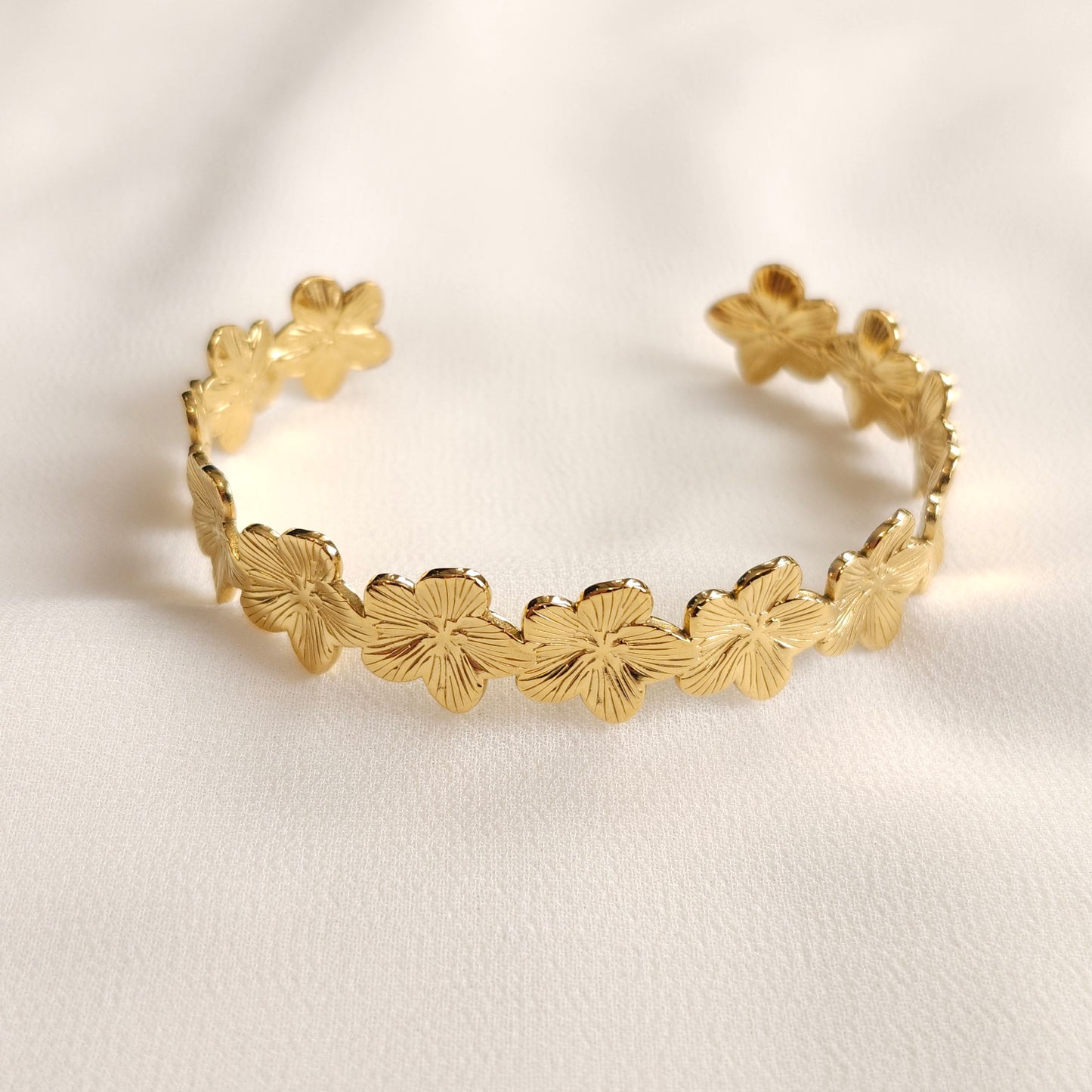 Flower Bangle and Ring Set