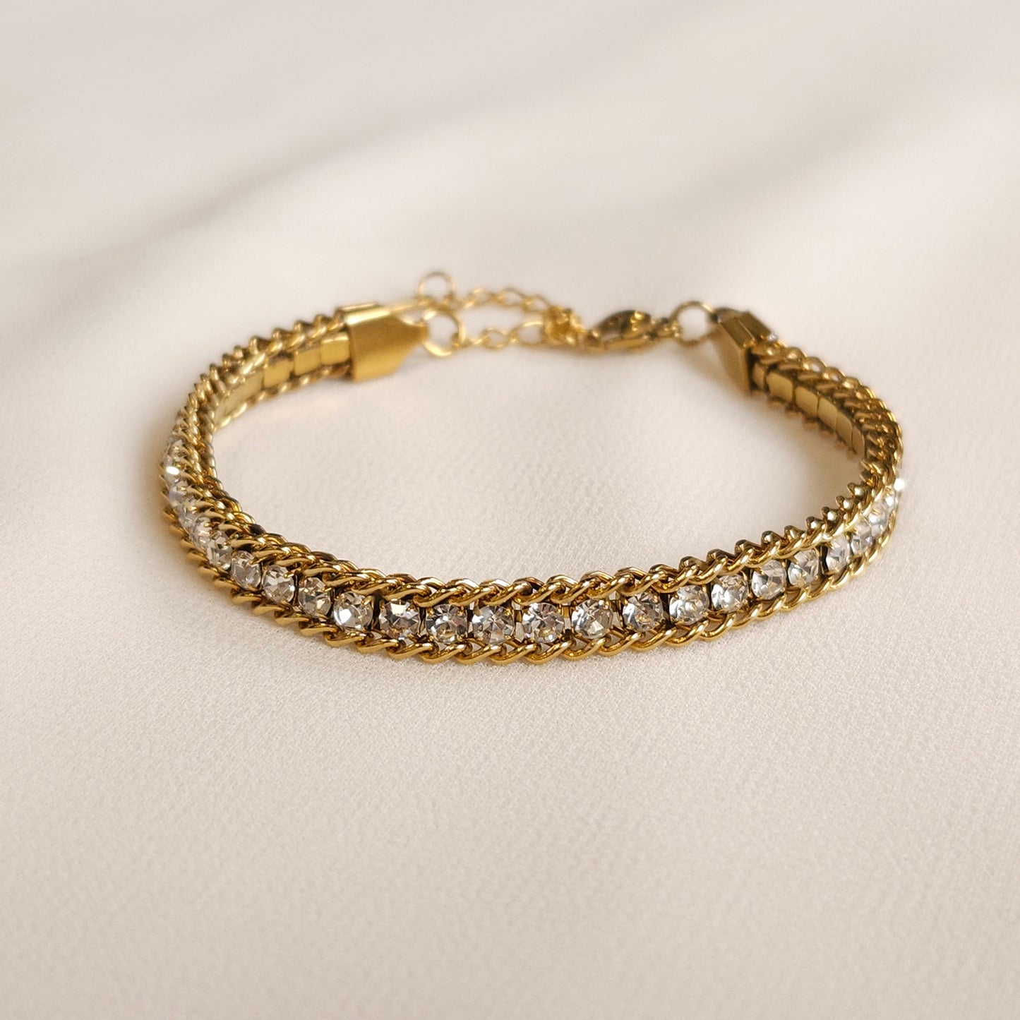 Braided Crystal Link Bracelet