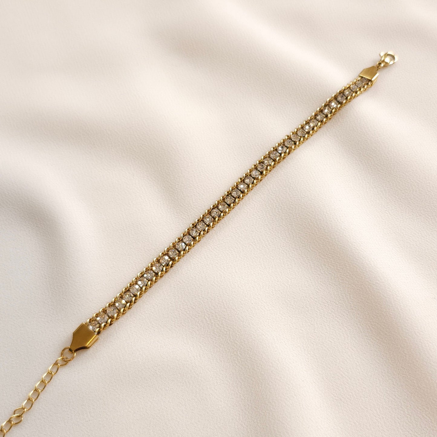 Braided Crystal Link Bracelet