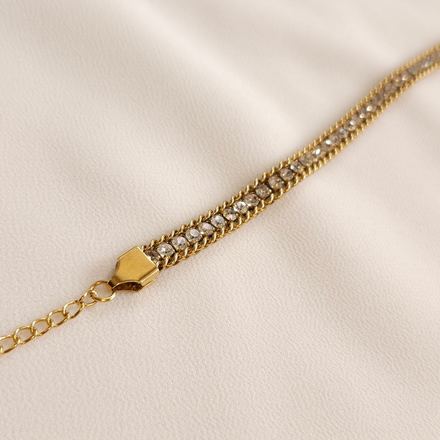 Braided Crystal Link Bracelet