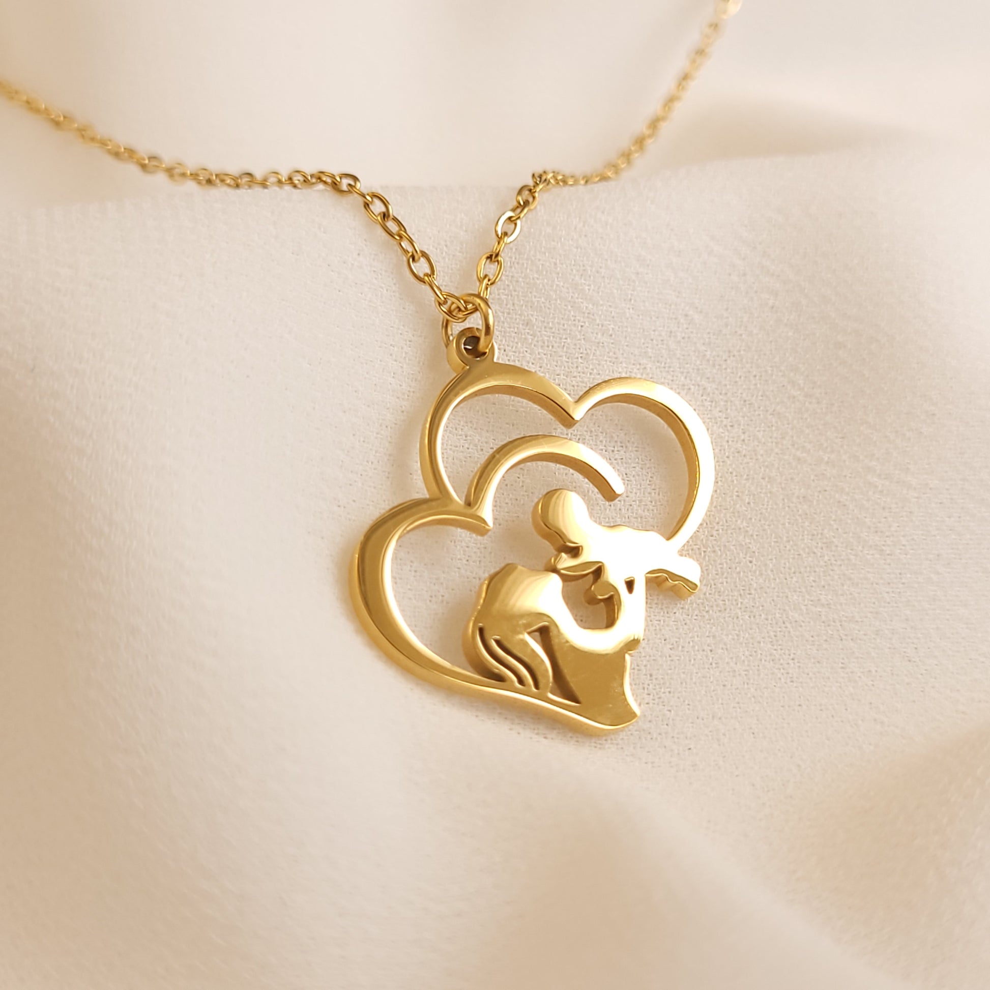 Locket Necklace Mother Baby Necklace Pendant Locket Childrens Gold